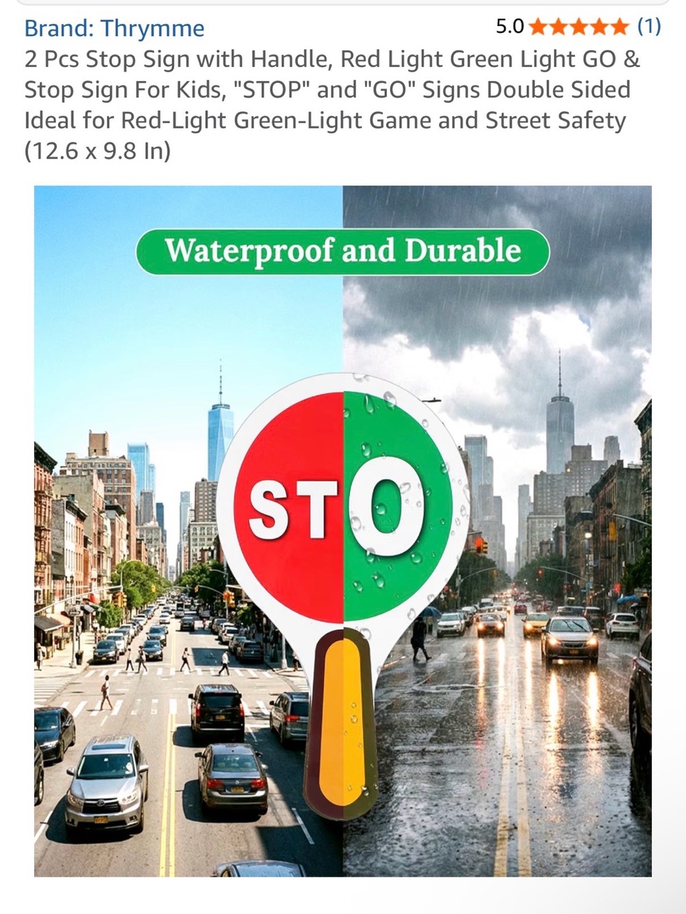 Red & Green Stop/Go Handheld Signs - Picture 5 of 10